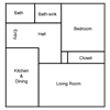 One bedroom floor plan